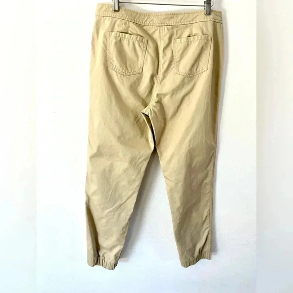 Garnet Hill Khaki Cotton Jogger Flat Front Pant Size 10 - Picture 5 of 9
